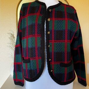 Plaid Women's Jacket - Black, Green, Red
